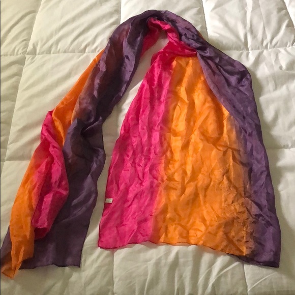 Accessories - Pink, orange & purple silk scarf